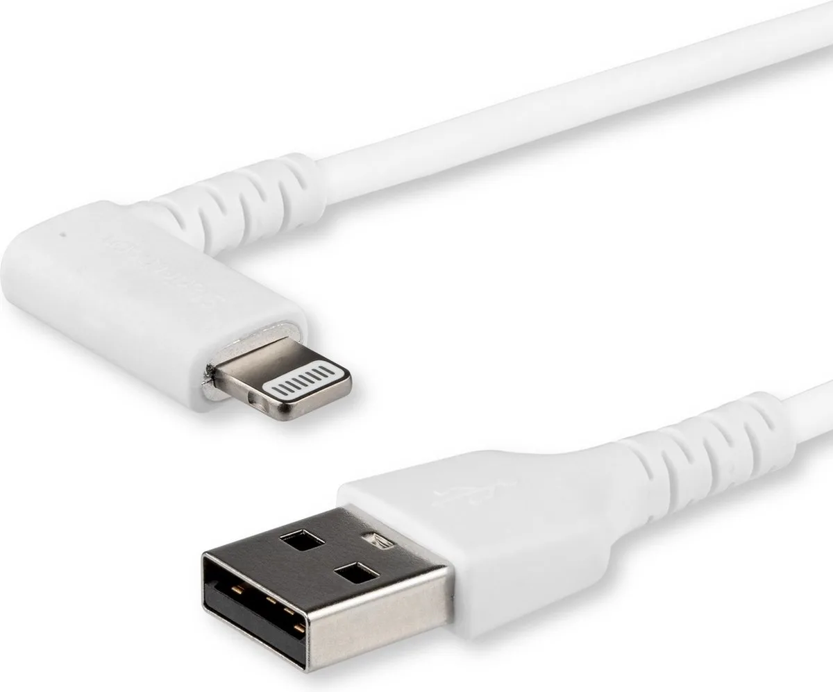 StarTech 1 meter Haakse USB naar Lightning Kabel von StarTech.com in Weiß – Produktfoto