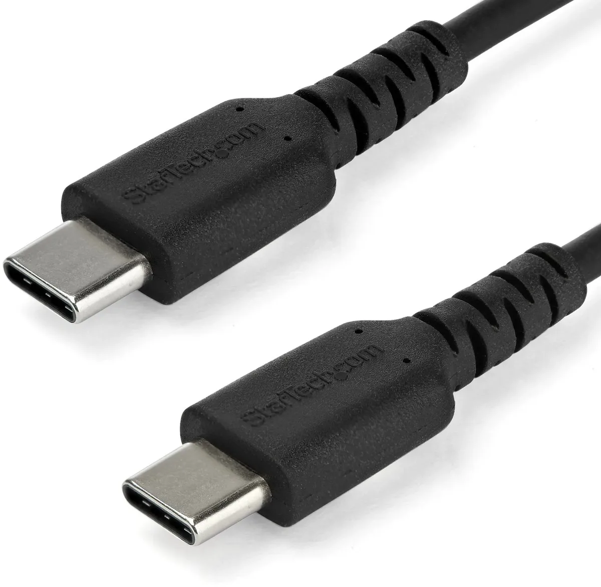 StarTech.com 1m USB-C Laadkabel, Robuuste Fast Charge & Sync Type C Kabel, 60W (3A) PD, USB 2.0, TPE Mantel en Aramidevezels - Zwarte USB Oplaadkabel de StarTech.com en Noir – photo produit