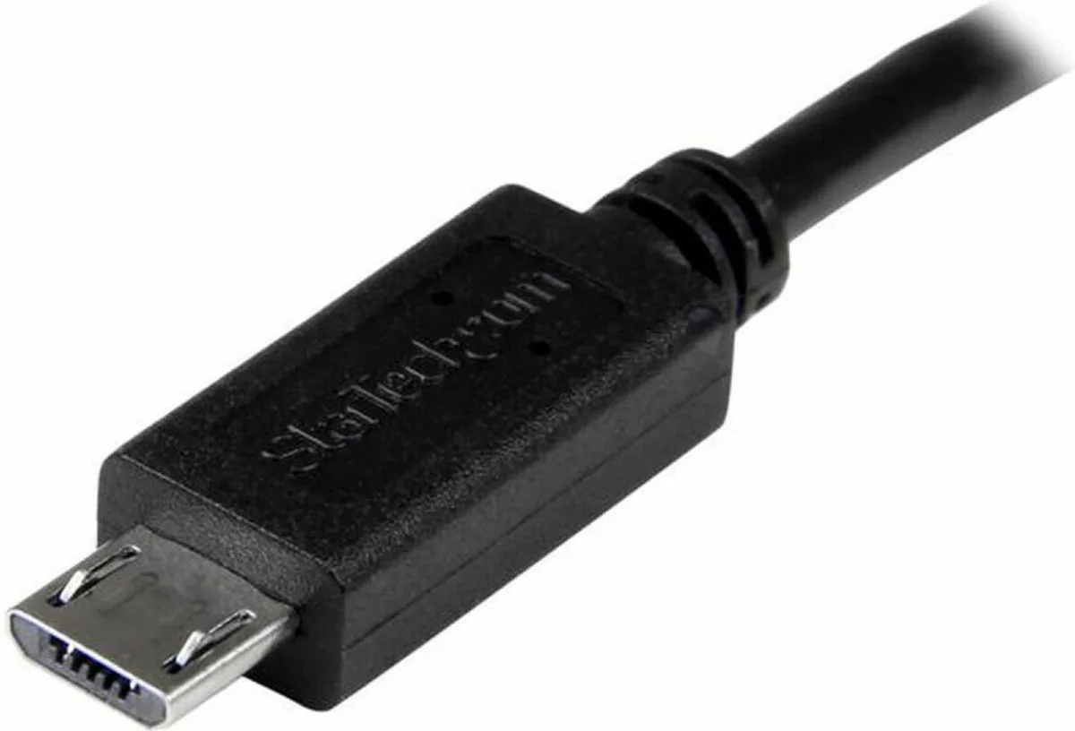 StarTech.com 20 cm USB OTG kabel Micro USB naar Micro USB M/M USB OTG Adapter fra StarTech.com i Sort – produktbillede