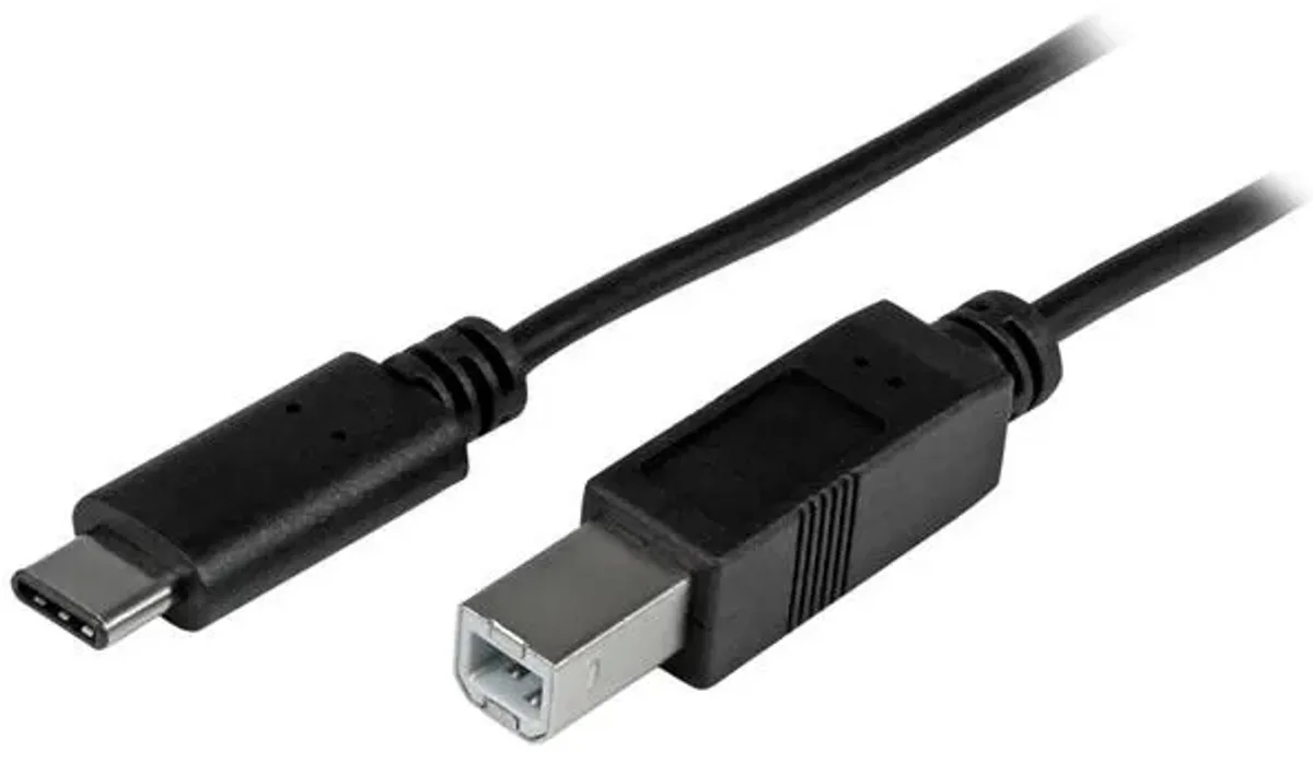 StarTech.com 2m USB-B naar USB-C Kabel, USB 2.0, Type C naar USB-B Data Transfer Kabel van StarTech.com in Zwart – productfoto