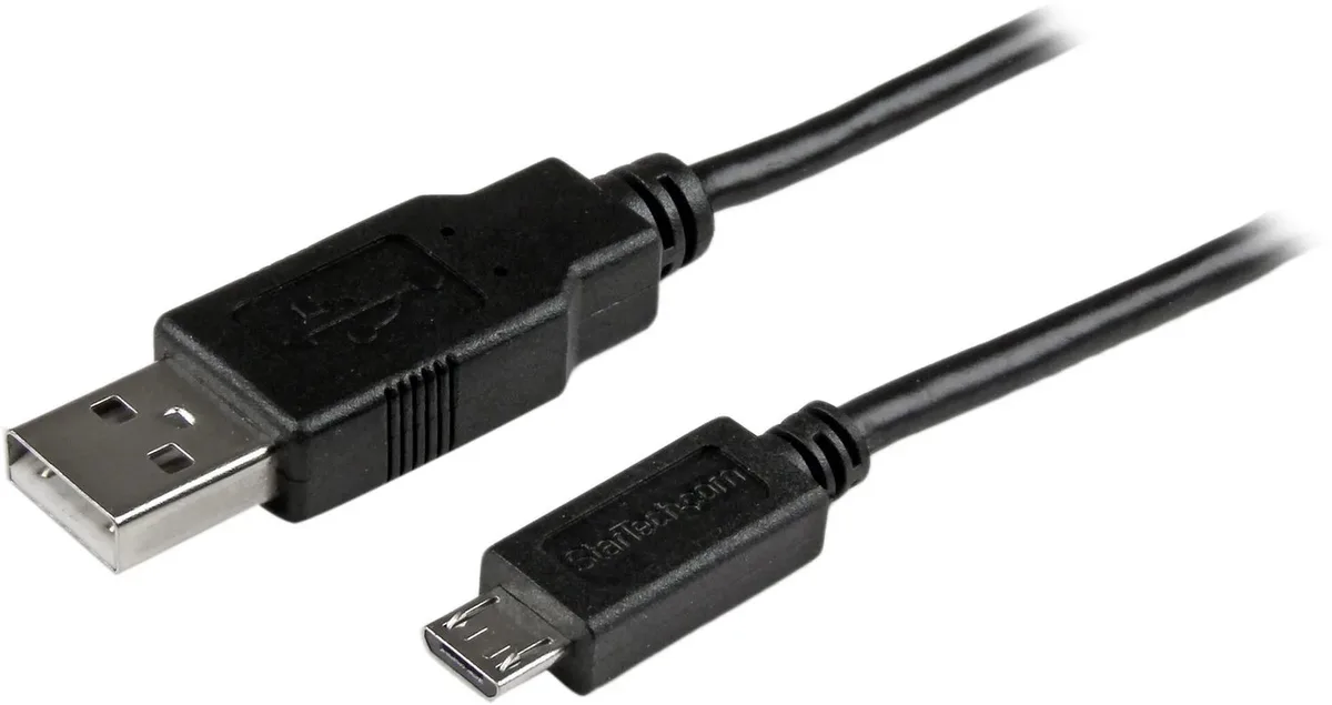 StarTech.com 3 m lange USB naar slanke micro USB-kabel von StarTech.com in Schwarz – Produktfoto
