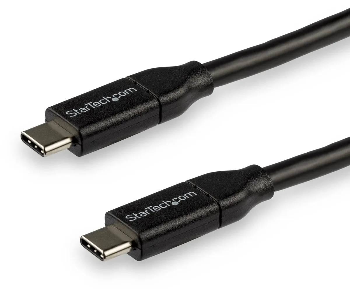 StarTech.com 3m USB-C Laadkabel, Fast Charge & Sync Type C Kabel, 100W (5A) PD, USB 2.0, USB-IF Gecertificeerd - Zwarte USB Oplaadkabel van StarTech.com in Zwart – productfoto