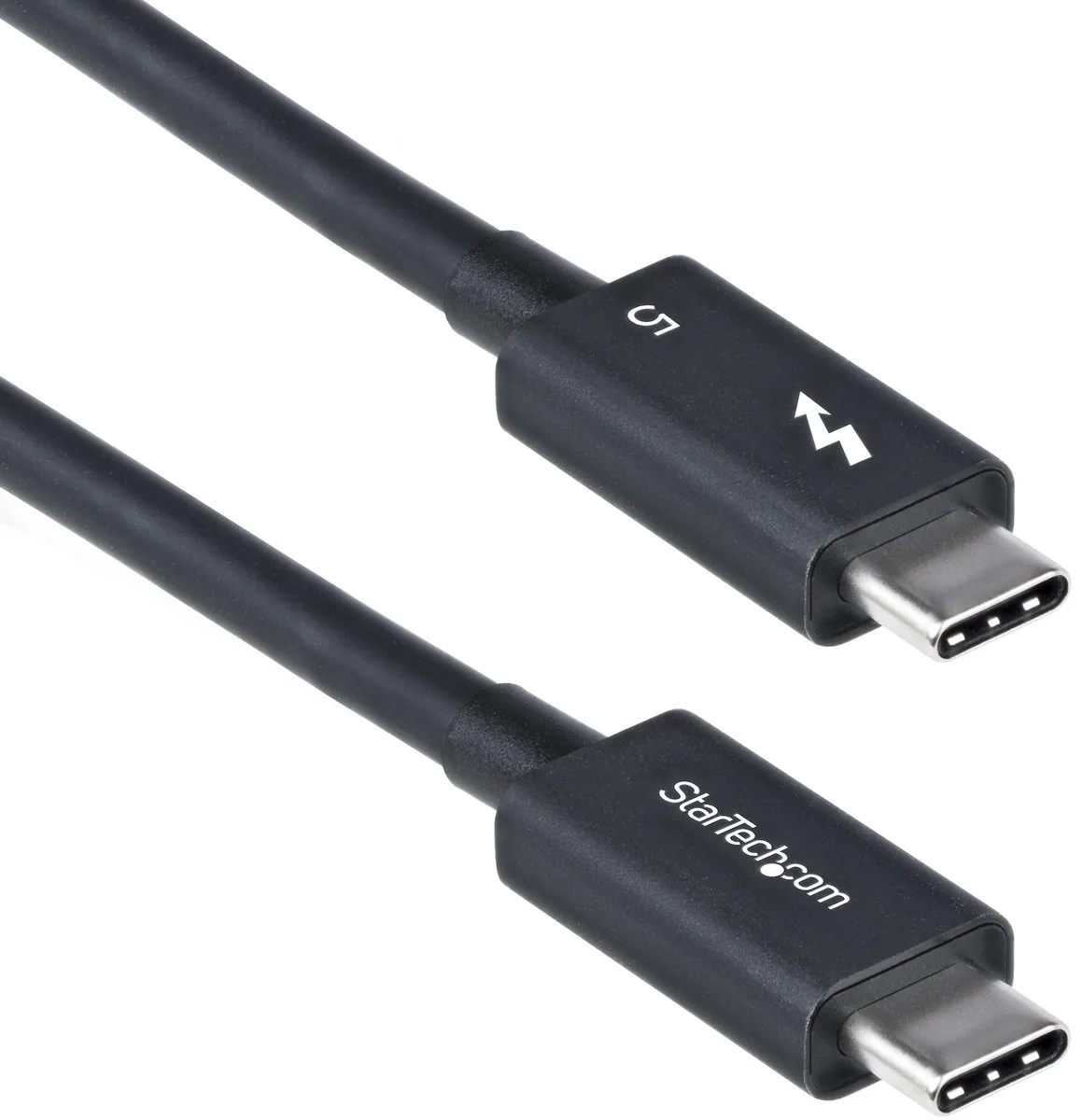 StarTech.com 50cm Thunderbolt 5 Kabel, 80Gbps/Tot 120Gbps, 240W PD EPR, 8K 60Hz, Thunderbolt-Gecertificeerde Kabel, Compatibel met Thunderbolt 4/USB4/USB-C van StarTech.com in Zwart – productfoto