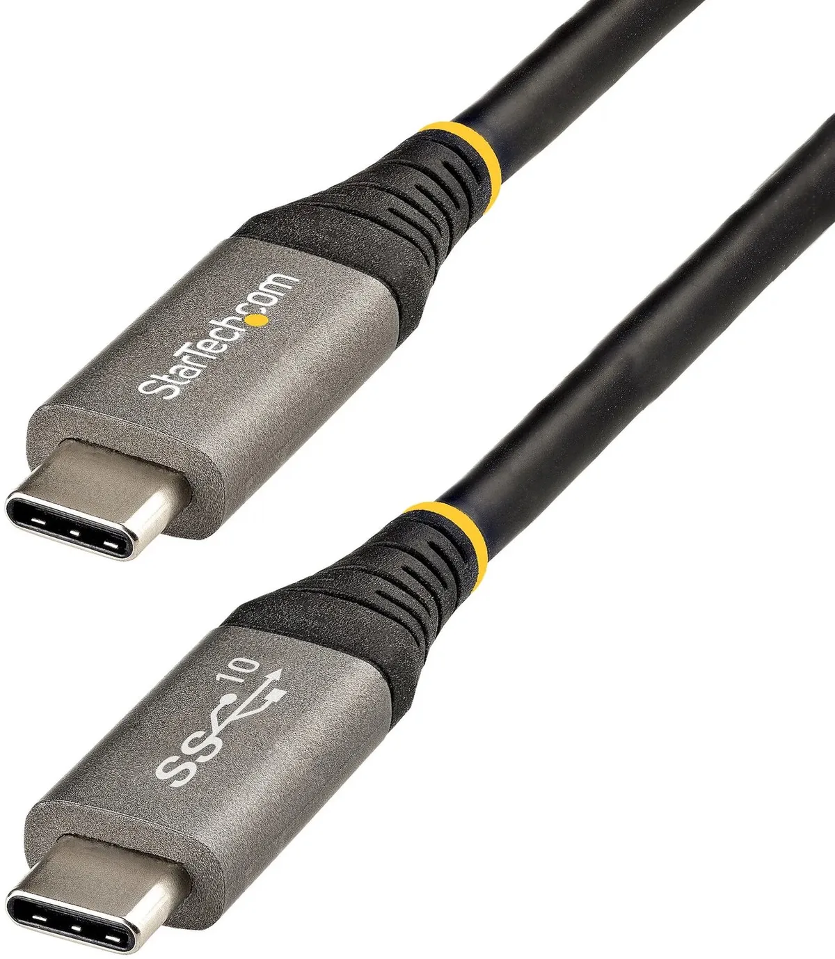 StarTech.com 50cm USB-C Kabel, USB 10Gbps, 100W (5A) Power Delivery, 8K 60Hz / 4K 144Hz DP Alt Mode, Thunderbolt Compatibel von StarTech.com in Schwarz – Produktfoto