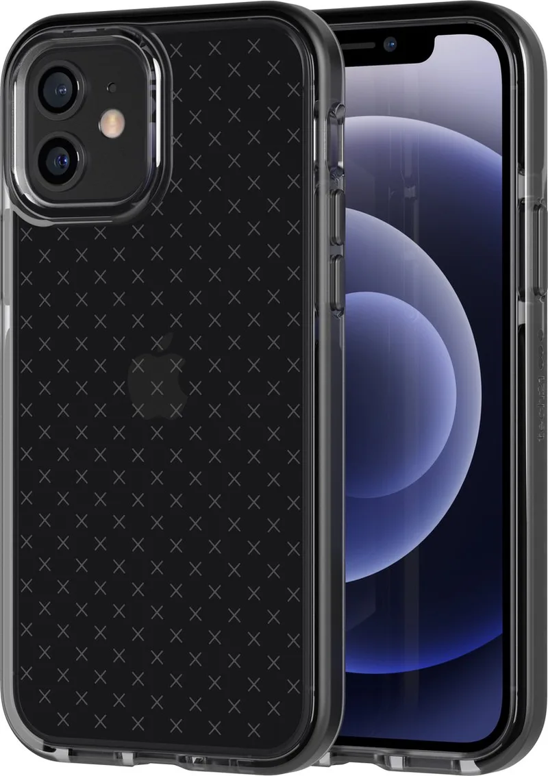Evo Check - iPhone 12/12 Pro hoesje - Flexibel schokbestendig telefoonhoesje - Antraciet - 3,6 meter valbestendig von Tech21 in Schwarz – Produktfoto