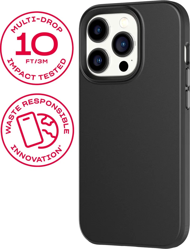 Evo Lite - iPhone 14 Pro hoesje - Schokbestendig flexibel telefoonhoesje - 3 meter valbestendig by Tech21 in Black – product photo