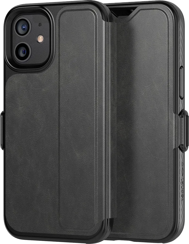 Evo Wallet book case voor iPhone 12 mini von Tech21 in Smokey Black – Produktfoto