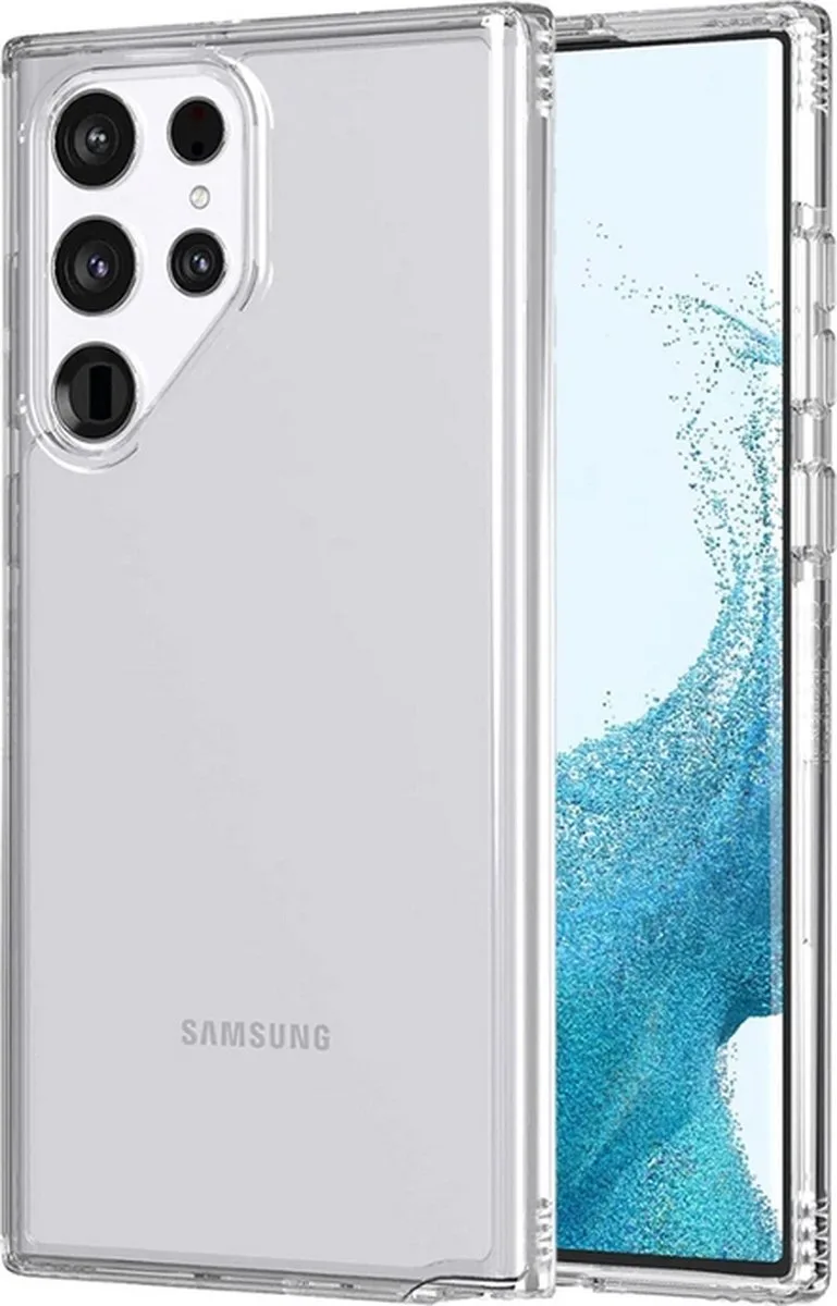 Minute One Back Cover + Screenprotector - Geschikt voor Samsung Galaxy S22 Ultra by Tech21 in Transparent – product photo