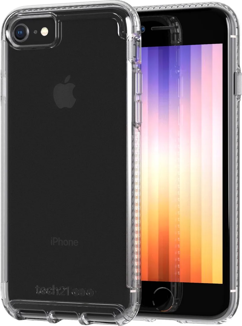 Pure Clear - iPhone 7/8/SE2020/SE2022 hoesje - Schokbestendig telefoonhoesje - 3 meter valbestendig van Tech21 in Transparant – productfoto