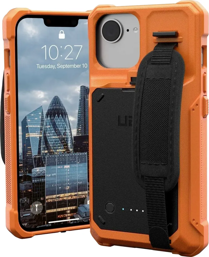 Case Apple iPhone 17e, iPhone 16e, iPhone 14, iPhone 13 Zwart, Oranje by UAG in Black, Orange – product photo