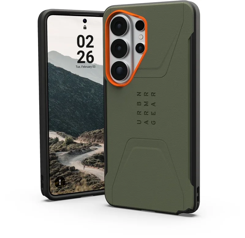 Civilian Backcover geschikt voor MagSafe geschikt voor Samsung Galaxy S26 Ultra - Olive Drab / Orange by UAG in Green – product photo
