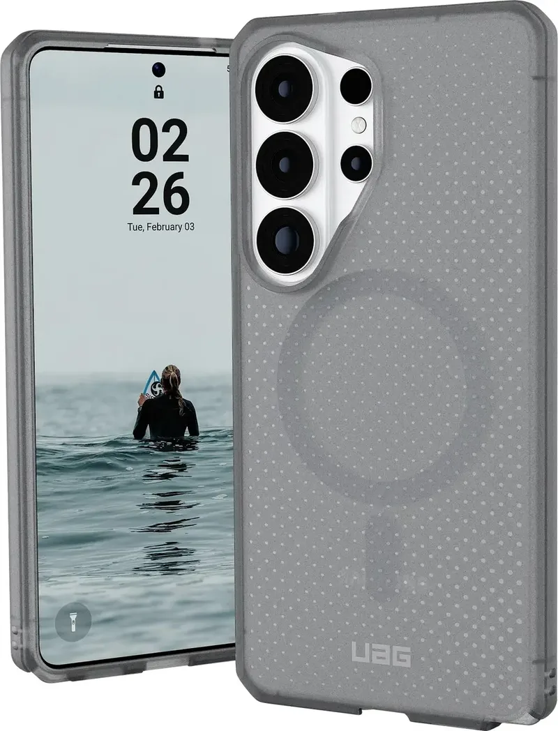 Dot Case Samsung Galaxy S26 Ultra MagSafe compatible, Met magneetmodule by UAG in Grey – product photo