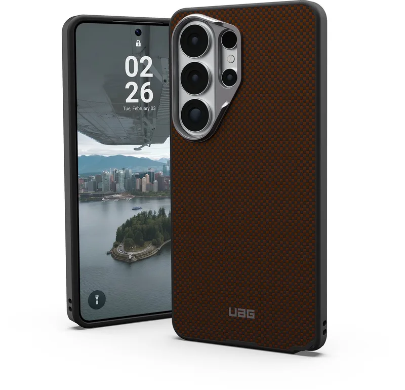 Fibr Armr Backcover met Magneetring geschikt voor Samsung Galaxy S26 Ultra - Orange / Charcoal fra UAG i Orange, Charcoal – produktbillede