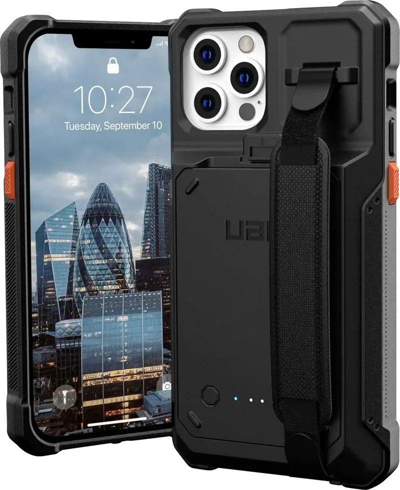 Gear Workflow Ladecover Apple iPhone 15 Schwarz Induktives Laden, integrierter Akku, Mit Handschlaufe 114028BW4040 by UAG – product photo