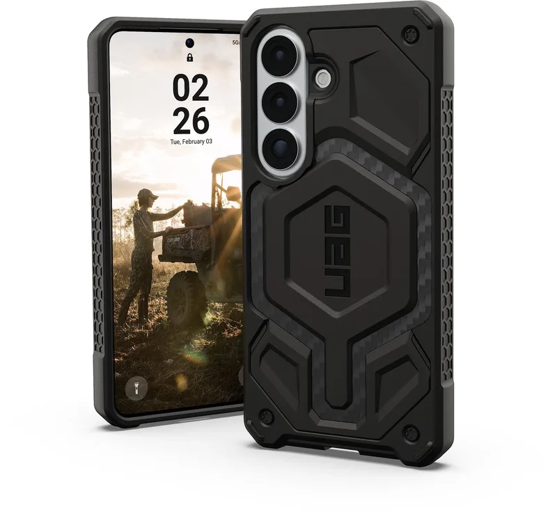 Monarch Pro Backcover geschikt voor Samsung Galaxy S26 - Carbon Fiber by UAG in Grey – product photo