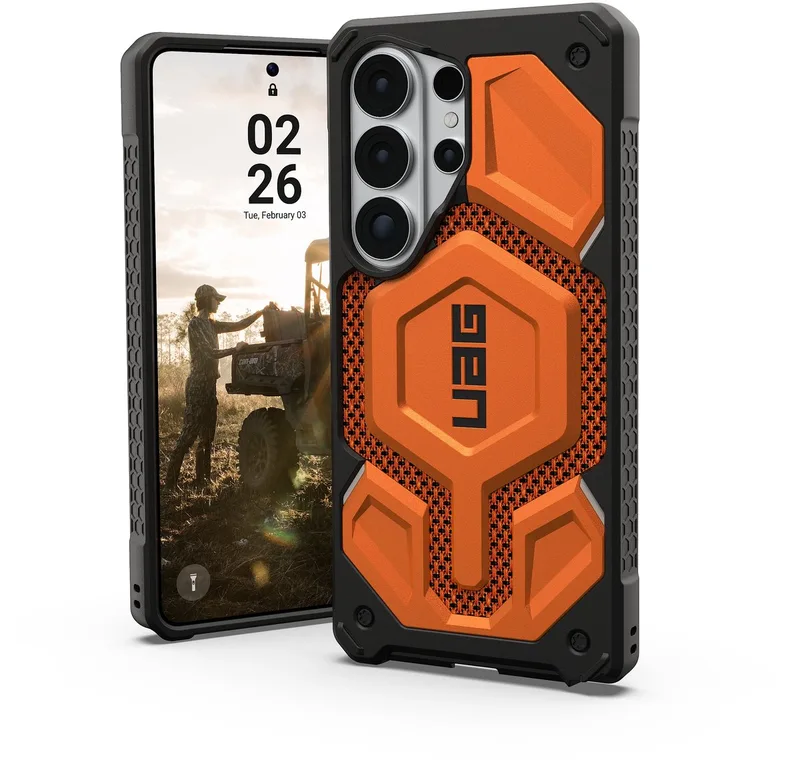 Monarch Pro Backcover geschikt voor Samsung Galaxy S26 Ultra - Kevlar Burnt Orange de UAG en Orange – photo produit