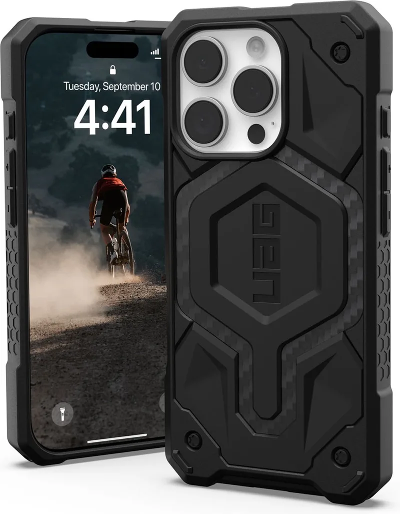 Monarch Pro Mag geschikt voor iPhone 16 Pro Hoesje - carbon black | carbon black de UAG en Carbon black – photo produit