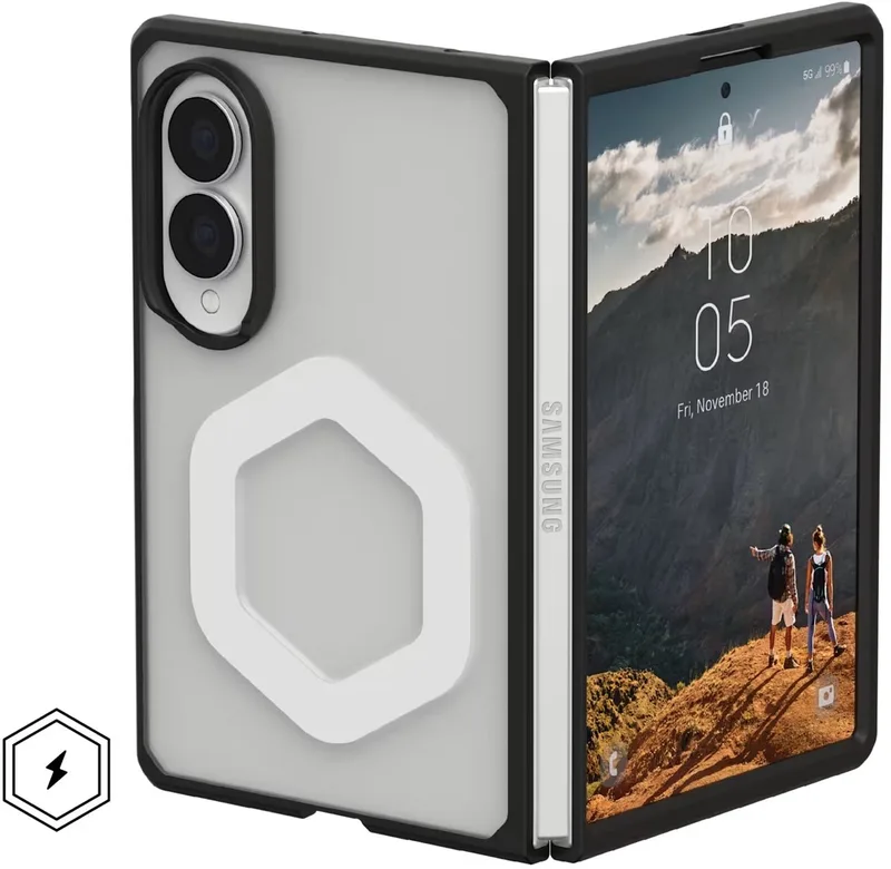 Mouve Magnetic Backcover geschikt voor Samsung Galaxy Z Fold 8 - Ice de UAG en Gris – photo produit