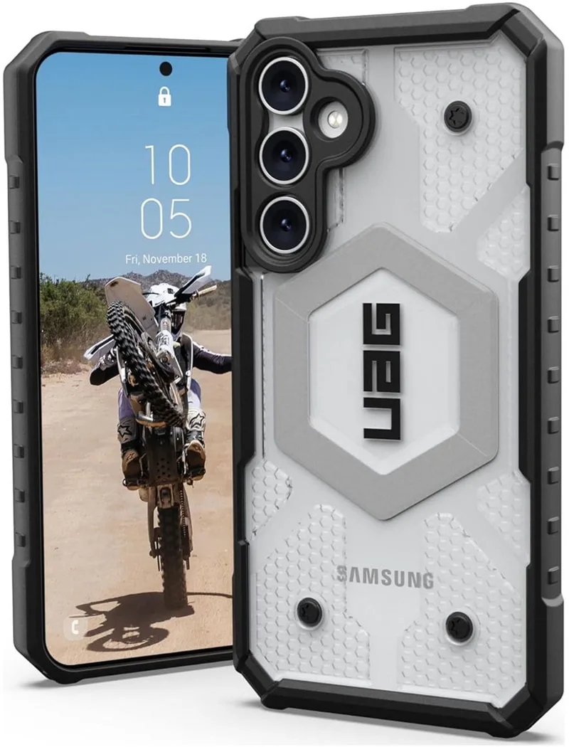 Pathfinder geschikt voor Samsung Galaxy S23 FE | Back Cover Hoesje | Grote Knoppen | Ice by UAG in Grey – product photo