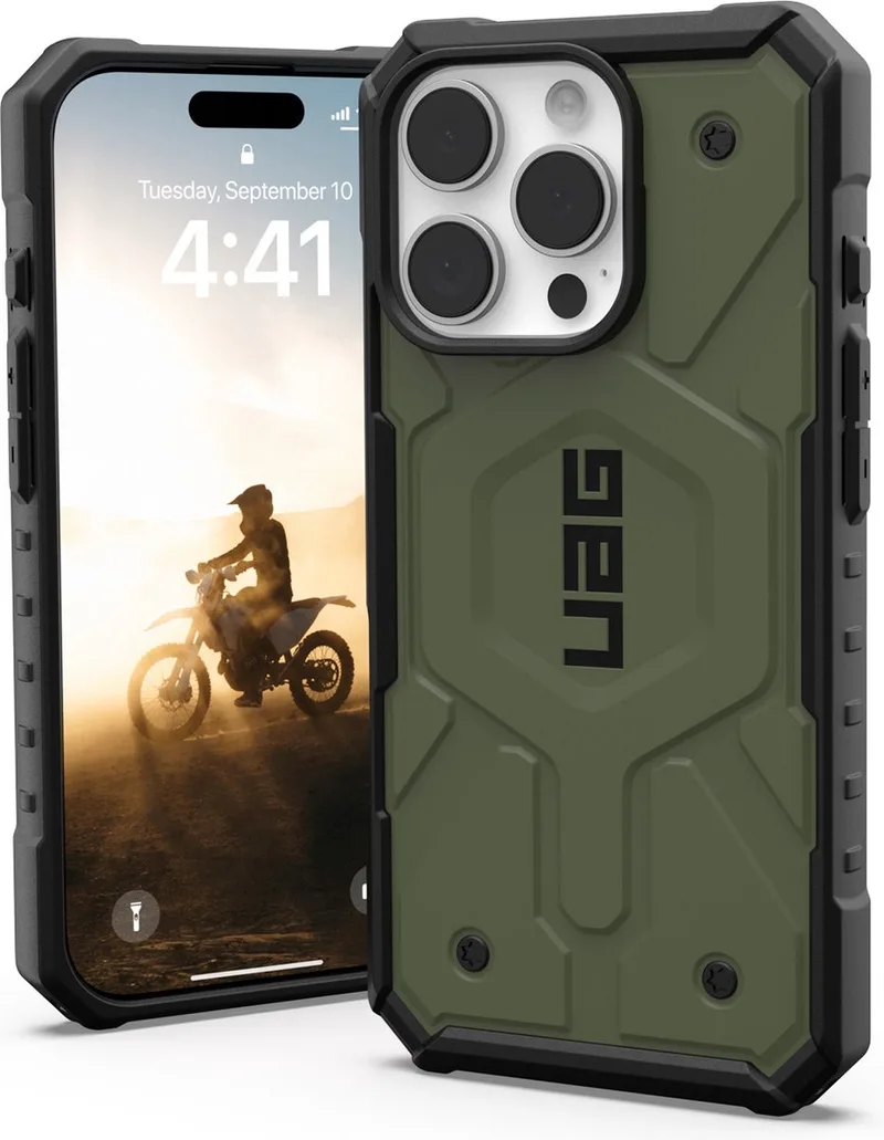 Pathfinder Mag geschikt voor iPhone 16 Pro Max Hoesje de UAG en Olive green – photo produit