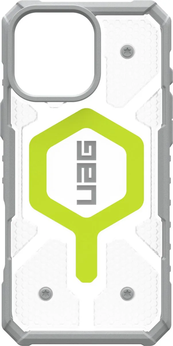Pathfinder Mag geschikt voor iPhone 16 Pro Max Hoesje by UAG in Transparent, Neon – product photo