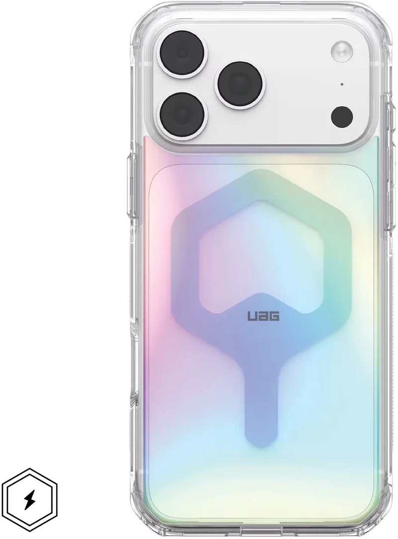 Plyo Backcover geschikt voor MagSafe geschikt voor iPhone 18 Pro / 17 Pro de UAG en Iridescent – photo produit