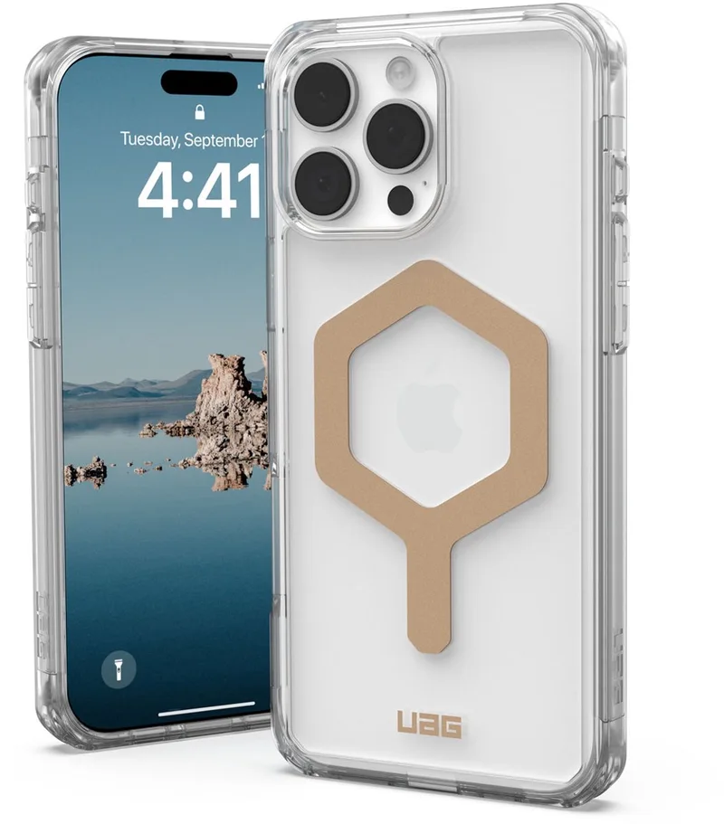 Plyo Mag geschikt voor iPhone 16 Pro Max Hoesje - transparant/goud | transparant/goud från UAG i Transparent, Guld – produktbild