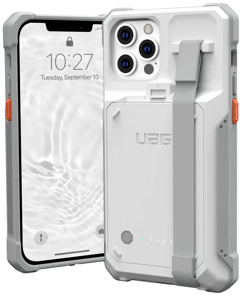 Workflow Healthcare Battery Case Backcover Apple iPhone 12, iPhone 12 Pro Weiß integrierter Akku, Stoßfest, integrierter Handygriff van UAG – productfoto