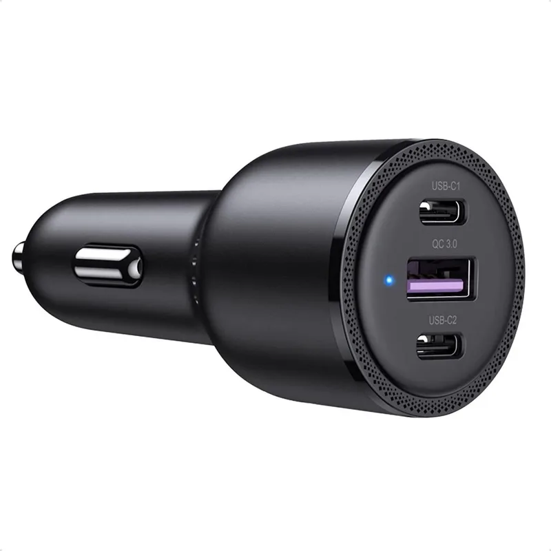 Autolader Snellader 1x USB-A & 2x USB-C (69W - 5A) QC Zwart by UGREEN in [Zwart] – product photo