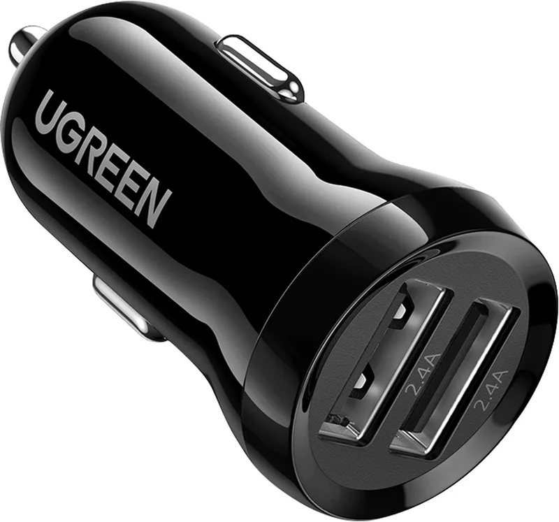 Autolader Snellader 2x USB-A 24W - 4.8A (2x 2.4 A) by UGREEN in Black – product photo