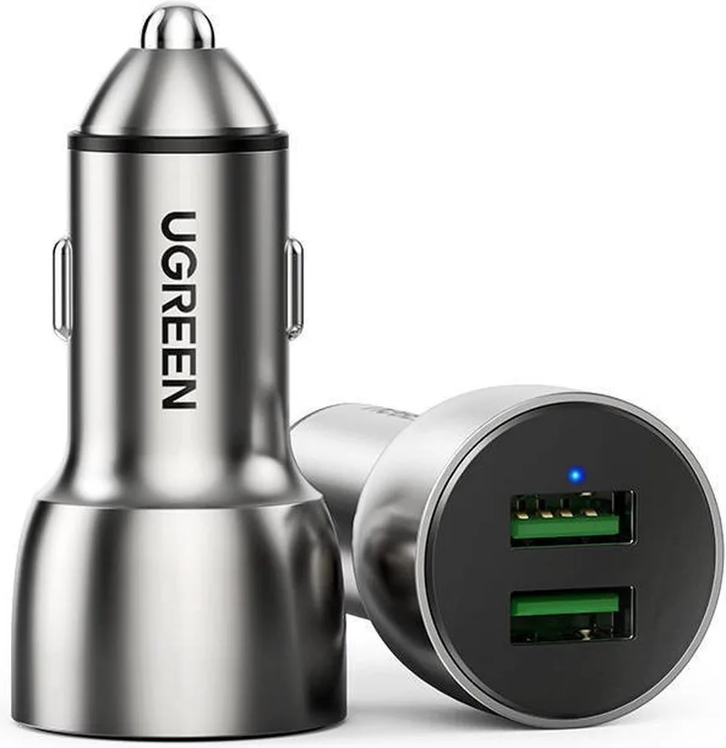 Autolader Snellader 2x USB-A 36W (QC 4.0) Grijs by UGREEN in [Grijs] – product photo