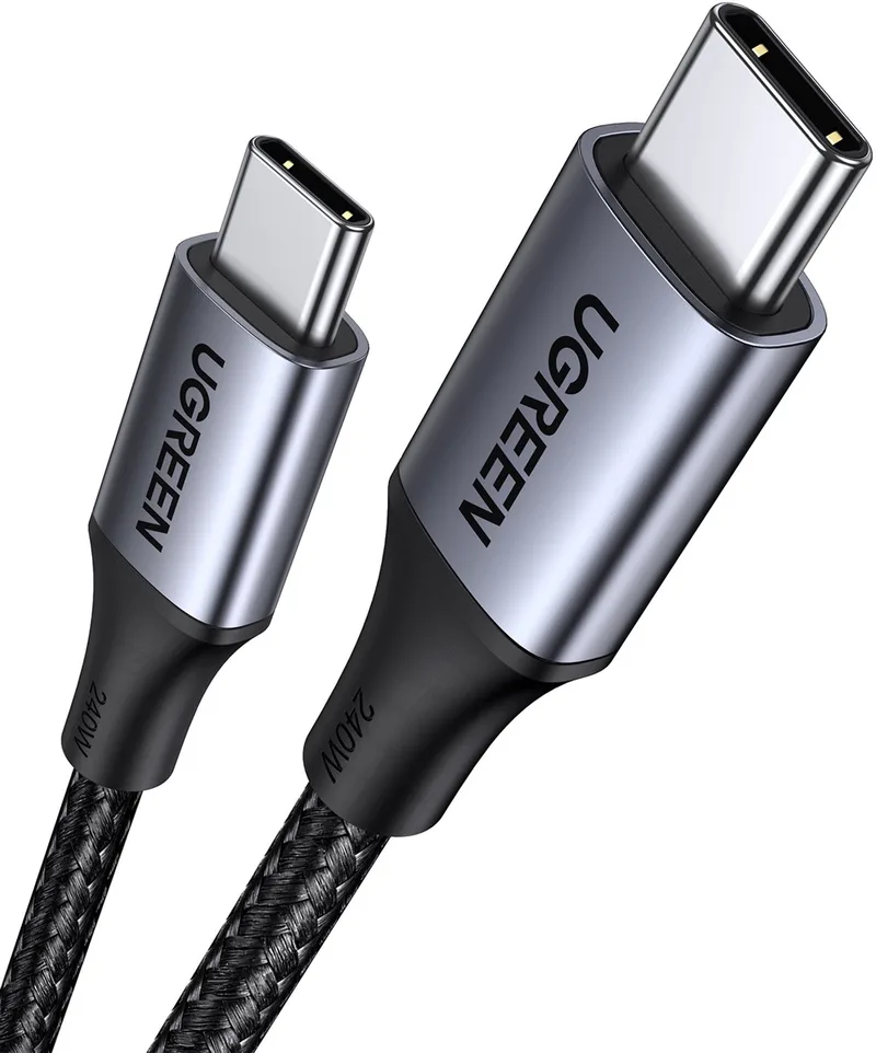 Gevlochten USB-C naar USB-C Kabel 240W Fast Charge 2M by UGREEN in Black – product photo