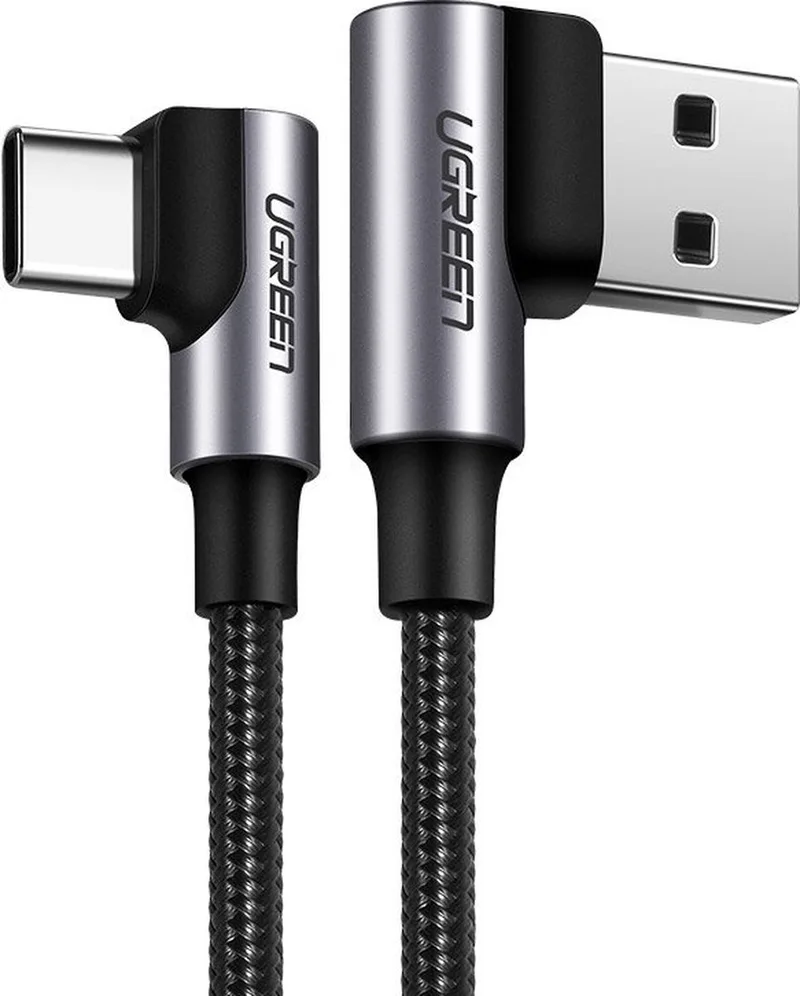 haakse - kabel USB - USB Type C Quick Charge 3.0 QC3.0 - 3 - A - 1 - m - grijs - (US176 - 20856) by UGREEN in Black – product photo