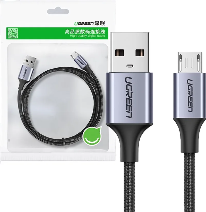 kabel - USB - micro USB 1m - (60146) de UGREEN en Gris – photo produit
