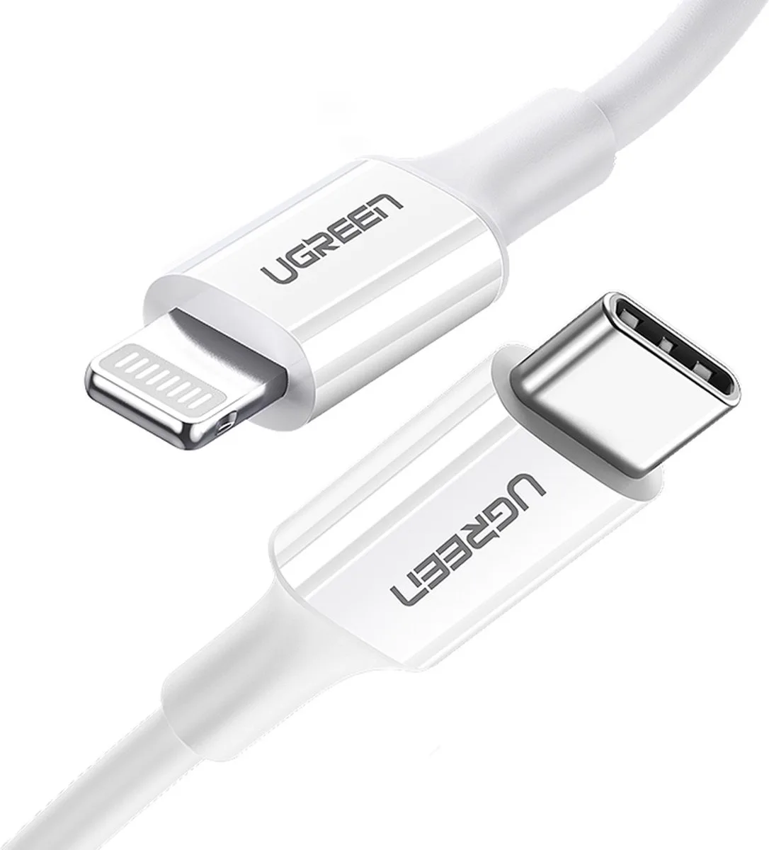 kabel - USB Type C - Lightning 3A 0,25 m wit - (US171) de UGREEN en Transparent – photo produit