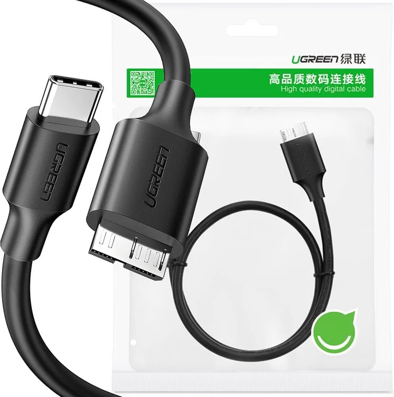 kabel - USB Type C - micro USB Type B SuperSpeed 3.0 1m - (US312 - 20103) by UGREEN in Black – product photo