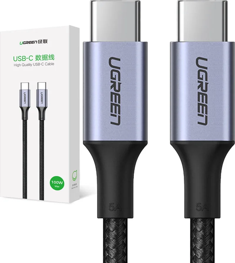 kabel - USB Type C - USB Type C - 5 - A - 100 - W - Power - Delivery - Quick - Charge - 3.0 - FCP - 480 - Mbps - 1 - m - (70427 - US316) by UGREEN in Grey – product photo