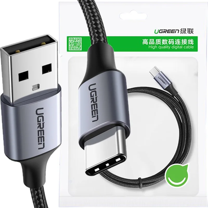 kabel - USB - USB Type C Quick Charge 3.0 3A 2m - (60128) de UGREEN en Gris – photo produit