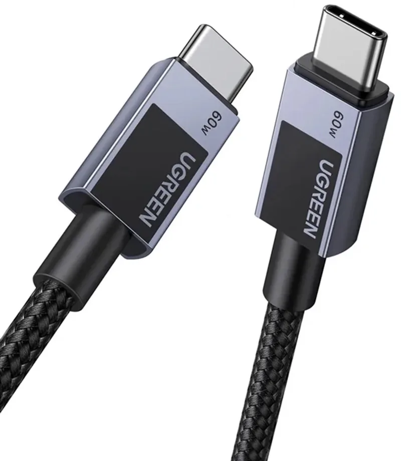 L524 Usb-C Naar Usb-C-Kabel, 60 W, Pd, 0,5 M (Grijs) by UGREEN in Transparent – product photo