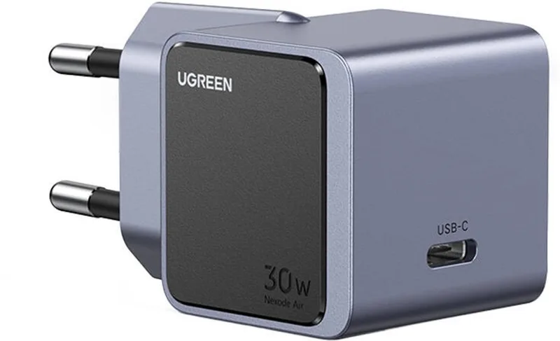 Nexode Air 30W PD USB-C Snellader GaN Adapter van UGREEN in Grijs – productfoto