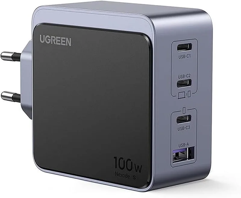 Nexode S 100W 4-Poort GaN Snelle Oplader EU Grijs van UGREEN in Donker Grijs – productfoto