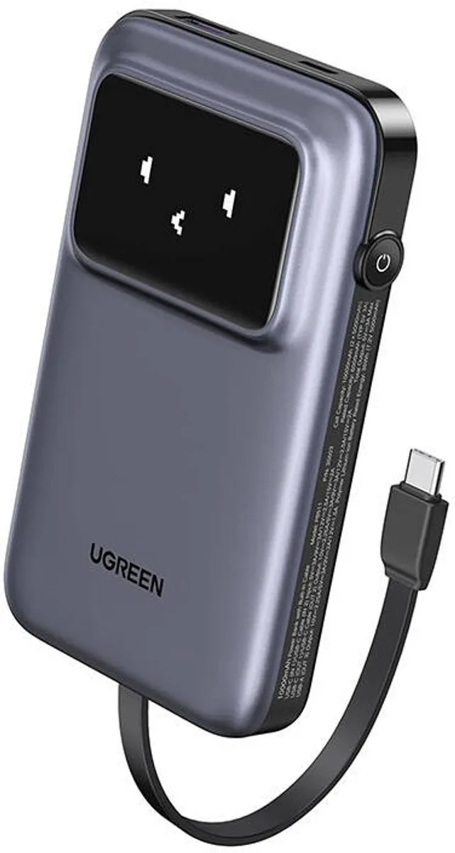 Powerbank 10000Mah Voor Telefoons 30W Met Usb-C Kabel Innovatief by UGREEN in Grey – product photo