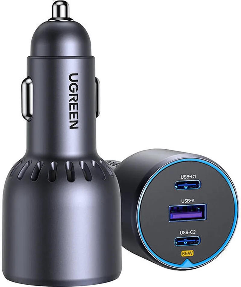 Snellader voor auto, 3 poorten, 75 W, grijs by UGREEN in Black – product photo