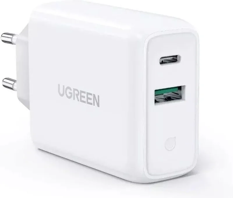 snelle - USB Type C / USB - 36 - W - Quick - Charge - 4.0 - Power - Delivery - witte - oplader - (60468 - CD170) by UGREEN in White – product photo