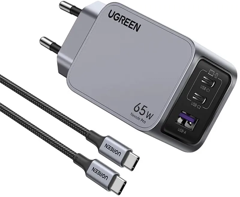 Ugreen 25871 oplader voor mobiele apparatuur Universeel Grijs AC Snel opladen Binnen de UGREEN en Transparent – photo produit