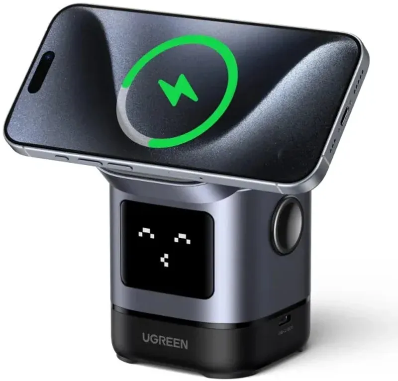 Ugreen 45775 oplader voor mobiele apparatuur Universeel Grijs AC Draadloos opladen Snel opladen Binnen by UGREEN in Black – product photo