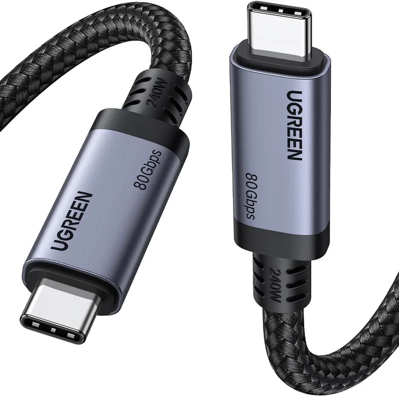 Ugreen 65383 USB-kabel USB4 Gen 3x2 1 m USB C 80 Gbit/s 240 W by UGREEN in Black – product photo