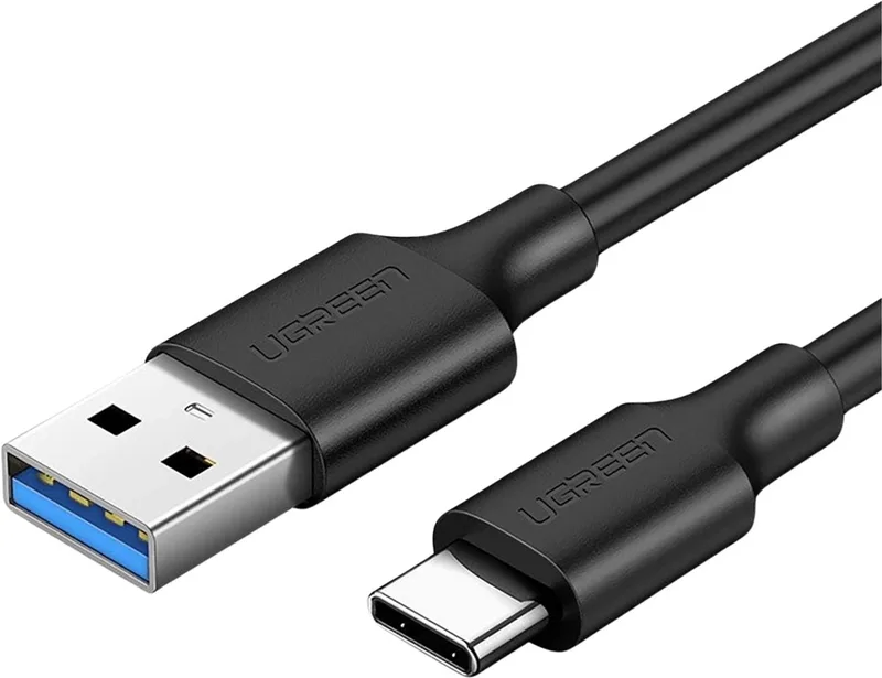US184 - USB-A naar USB-C Kabel - USB 3.0 - 3A Fast Charge - 5Gbps - 2 Meter från UGREEN i Svart – produktbild