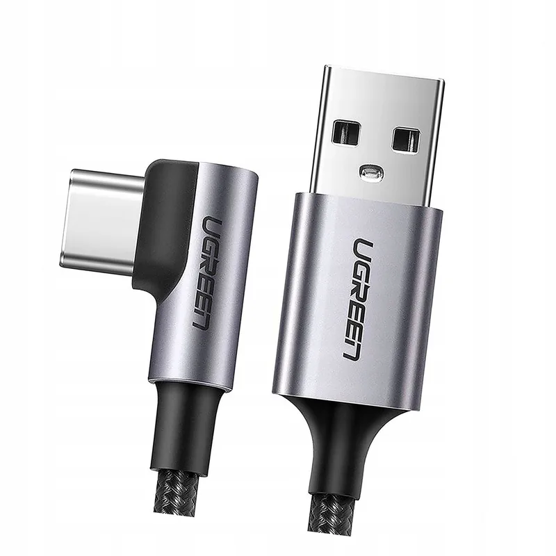 US284 USB-A naar USB-C Hoek Kabel 3A 1m Grijs de UGREEN – photo produit