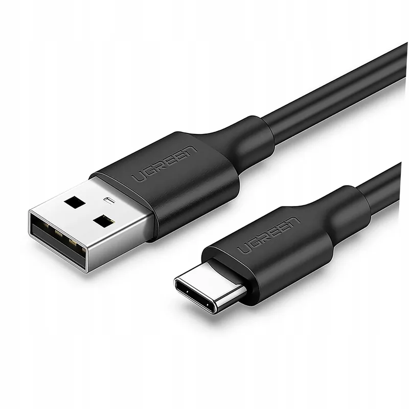 US287 USB-A naar USB-C Kabel 0.25m 3A Zwart van UGREEN – productfoto